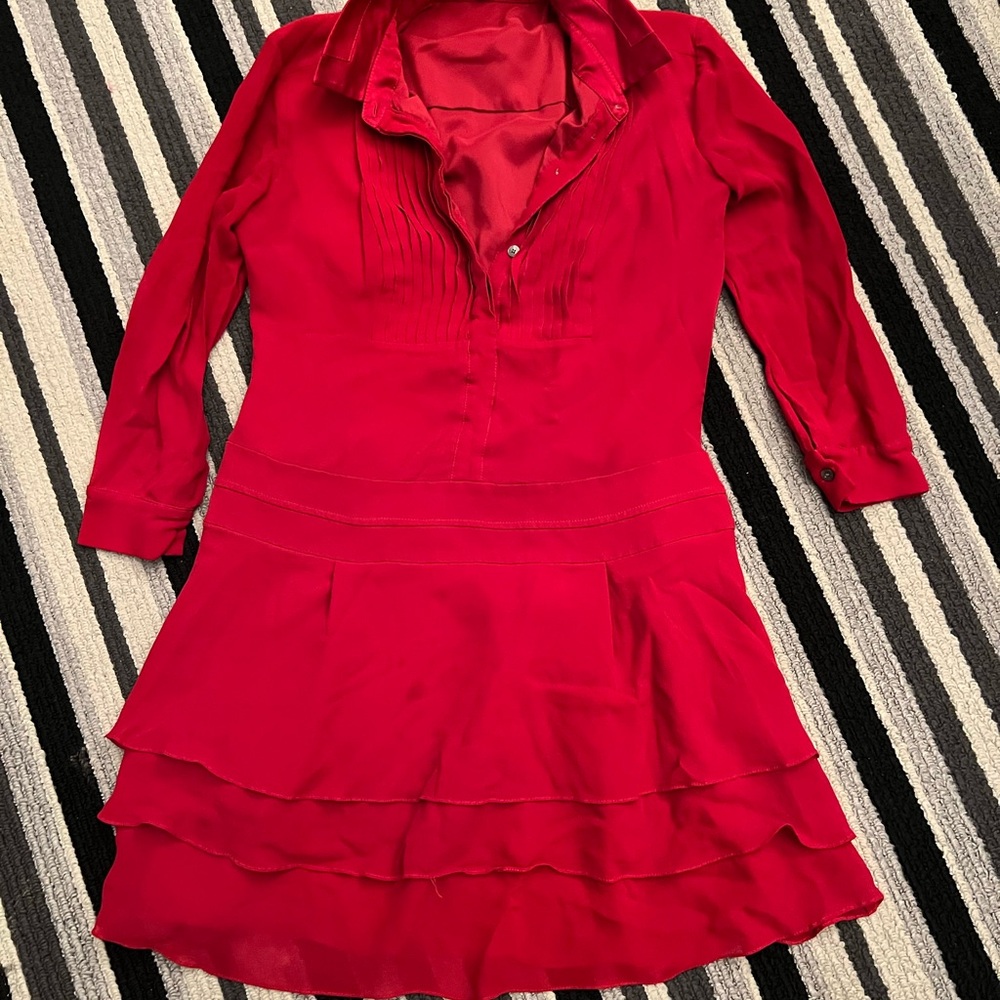 Karen Millen Vibrant Red shirt/mini dress